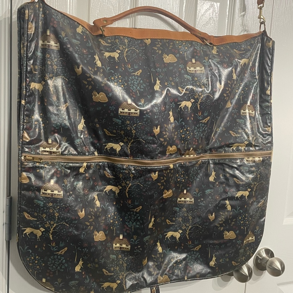 Woodland Creature Patterned Garment Bag EUC